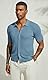 PJ PAUL JONES Herren Kurzarm Kläppchenkragen Cardigan Lässige Strickjacke Grau Blau S