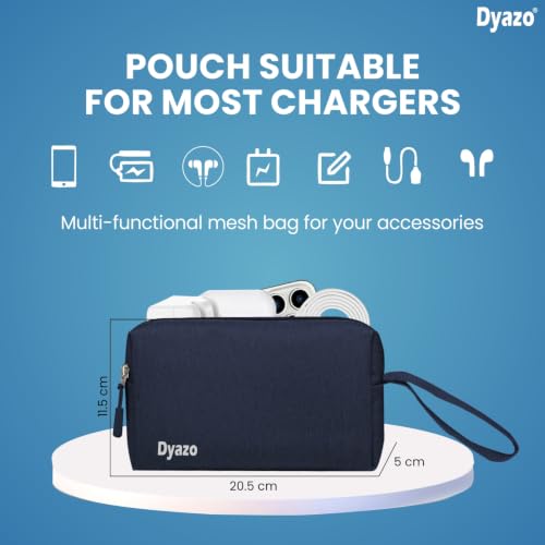 Dyazo 15.6 Inch Laptop Sleeve with Handle & Charger Pouch | Water-Resistant Shockproof Carry Case with Front Pocket | Compatible for MacBook, HP, Dell, Lenovo, Acer, Microsoft & Other Notebooks (Blue) — photo 4