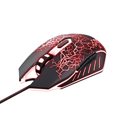 Trust Gaming GXT 105 Gaming Maus mit LED-Lichtdesign, 800-4000 DPI, 6 Tasten, Gaming Mouse für PC, Laptop, Spielkonsole - Schwarz