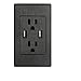 1/2 Pack Wall Outlet Dual USB Charger Port Socket with 15A 125V Electrical Receptacles by SHG_shop (1, Black)