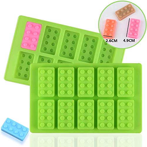 Building Brick Ice Tray Or Candy Mold For Lego Lovers! 2 Pack Silicone Ice Cube Molds - Red And Green #TOP4