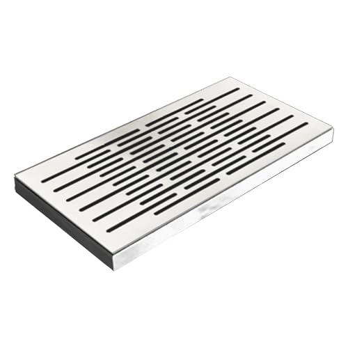 Grille d'égout 35 x 35 cm acier inoxydable anti-corrosion avec cadre encastré