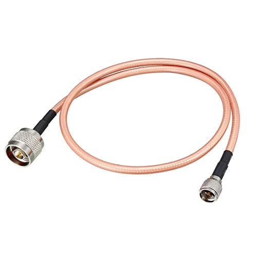 uxcell Low Loss RF Coaxial Cable Connection Coax Wire RG-142 N Male to Mini UHF Male 60cm