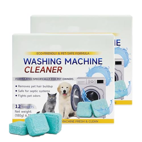 2 Stück Waschmaschinenreiniger, 24 Tabs Waschmaschine Hygiene Reinigung, Waschma