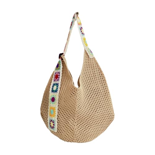 Crochet Hobo Bags for Women – Large Boho Crossbody Shoulder Tote, Knitted Crochet -Strap Purse, for Daily, Travel & Shopping