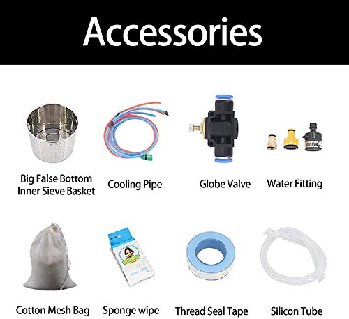 Yuewo 110V Electric 304 Stainless Steel Alcohol Distiller Flute Reflux Column Still With Sight Glasses Wine Making Kit For Diy Whisky Wine Brandy Gin (Produce 92% Abv) #TOP7