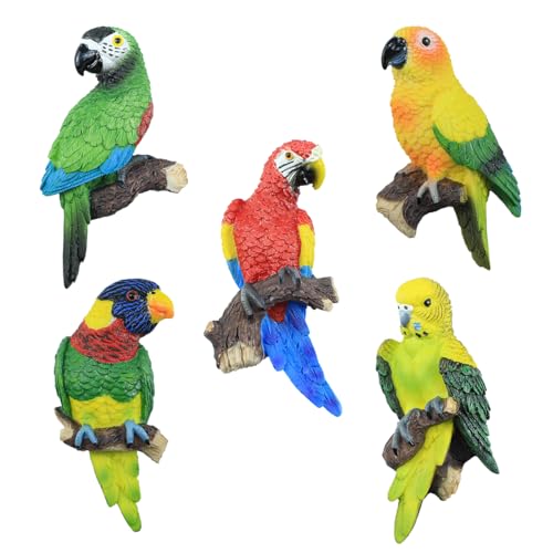 5 imanes de loro decorativos para refrigerador miniatura 1