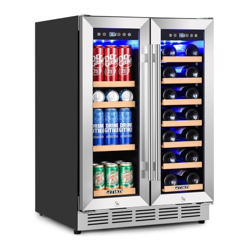 Image of 24 Inch Dual Zone Wine and Beverage Refrigerator Cooler Under Counter