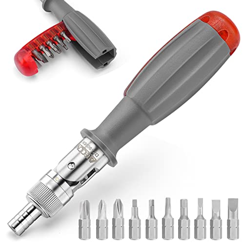 AECCN 10 in 1 Ratcheting Multi-Bit Screwdriver Set, 180° Rotating Ratchet Screwdriver Adjustable Magnetic Tool with Phillips, Slotted, Square and Torx - FO-6009X AECCN 10 in 1 Ratcheting Multi-Bit Screwdriver Set, 180° Rotating Ratchet Screwdriver Adjustable Magnetic Tool with Phillips, Slotted, Square and Torx - FO-6009X