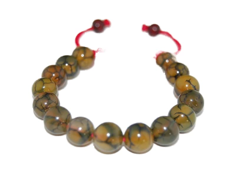 LKBEADS dragon eye agate round smooth 8mm, 23 Pieces multi color beads adjustable thread cord bracelet for men, women, meditation, yoga, healing, prosperity.