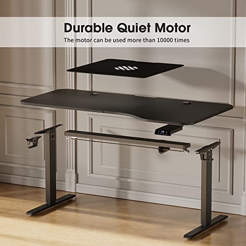 Shahoo Electric Height Adjustable 63 X 30 Inches Standing Desk Computer Workstation Home Office & Study Student Writing Table, Black #TOP3