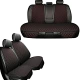 ZCZMAD Coussin de Siège de Voiture pour Ford Fiesta Fusion Escort Focus Mondeo KUGA Ecosport, 5PCS, Siège Arrière 49 * 133cm Siège Avant 51 * 48cm Antidérapant,E/Black and Red