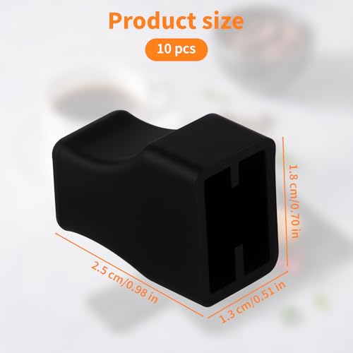 Coffee Syrups Pump Tip Covers - 10 pcs Black Rubber Pourer Cap, Portable Practical Pourer Cap, Reusable Syrups Pump Tip Caps for Coffee, Long Lotion Pumps, Oil & Liquor Bottles (Fits Most Dispensers)2