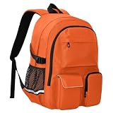 tplaotee Travel Laptop Backpacks for Women Orange Red Solid Color Pure Plain School Bookbags 17.5" Backpack for Laptops Business Back Pack 7-18