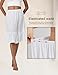 BEAUZSUZSANA Women 100% Cotton Half Slip Dress for Under Dresses Long Underskirt Non Cling (White-65cm,2XL)