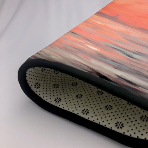 Tapis doux aquarelle coucher de soleil grand format 203cm - 7