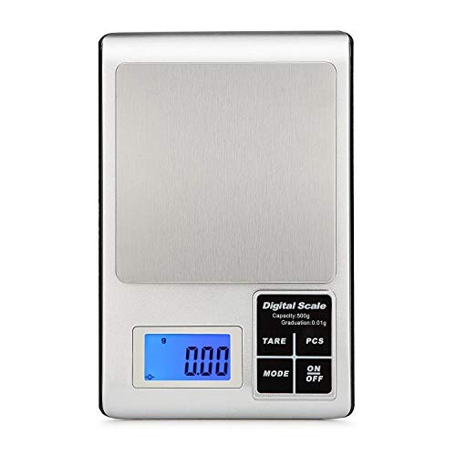 Báscula digital de cocina para alimentos,1 kg/0,1 g,balanza electrónica para medir el equilibrio,para hornear,cocinar,cocina,acero inoxidable