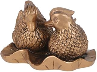 VOSAREA Mandarin Duck Figurine Resin Couple Animal Figurine Decorative Duck Statue Art Couple Love Duck for Home Table Wedding Gift