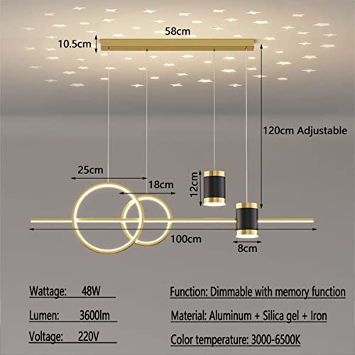 Suspension LED avec télécommande intensité variable pour bureau cuisine