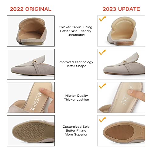 Musshoe Mules For Women Flats Comfortable Slip On Women Mules Backless Loafers,Light Purple 9 #TOP5