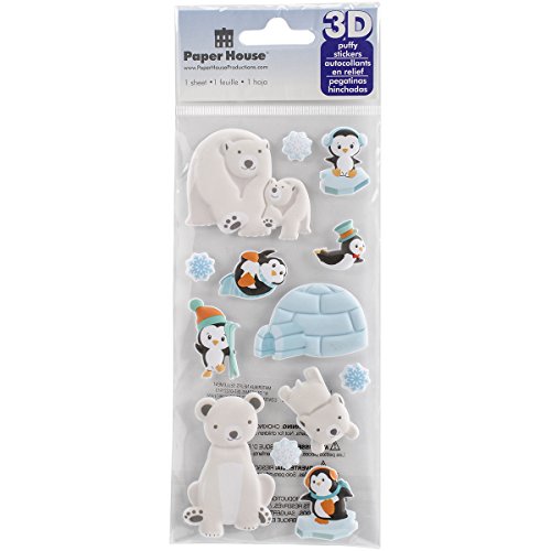 Paper House Productions STP-0029E Polar Animals Puffy Stickers (3-Pack)