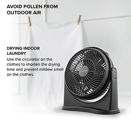Air Monster 15655 High Velocity 3 Speed 8 Inch Adjustable Tilt Mini Personal Desk Fan With Wall Mount Option And Carry Handle, Black #TOP2