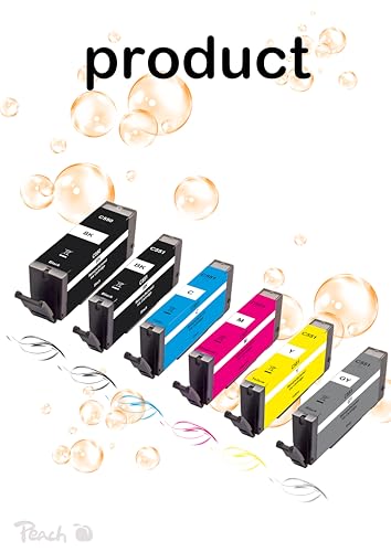 Peach C550/551/555 Spar Pack mit (BK, PBK, C, M, Y, grau) ersetzt Canon PGI-550, CLI-551 für z.B. Canon Pixma IP 7250, MX 925, IP 7200, MG 7550, MX 920