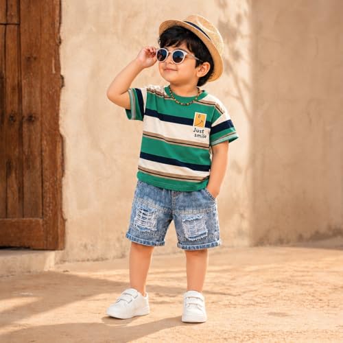 Image of Krishn Creations Kids Clothes for Boys | Cotton Printed Half Sleeve T-shirt and Shorts Baby Boy Dress | Casual Wear Kids Clothes