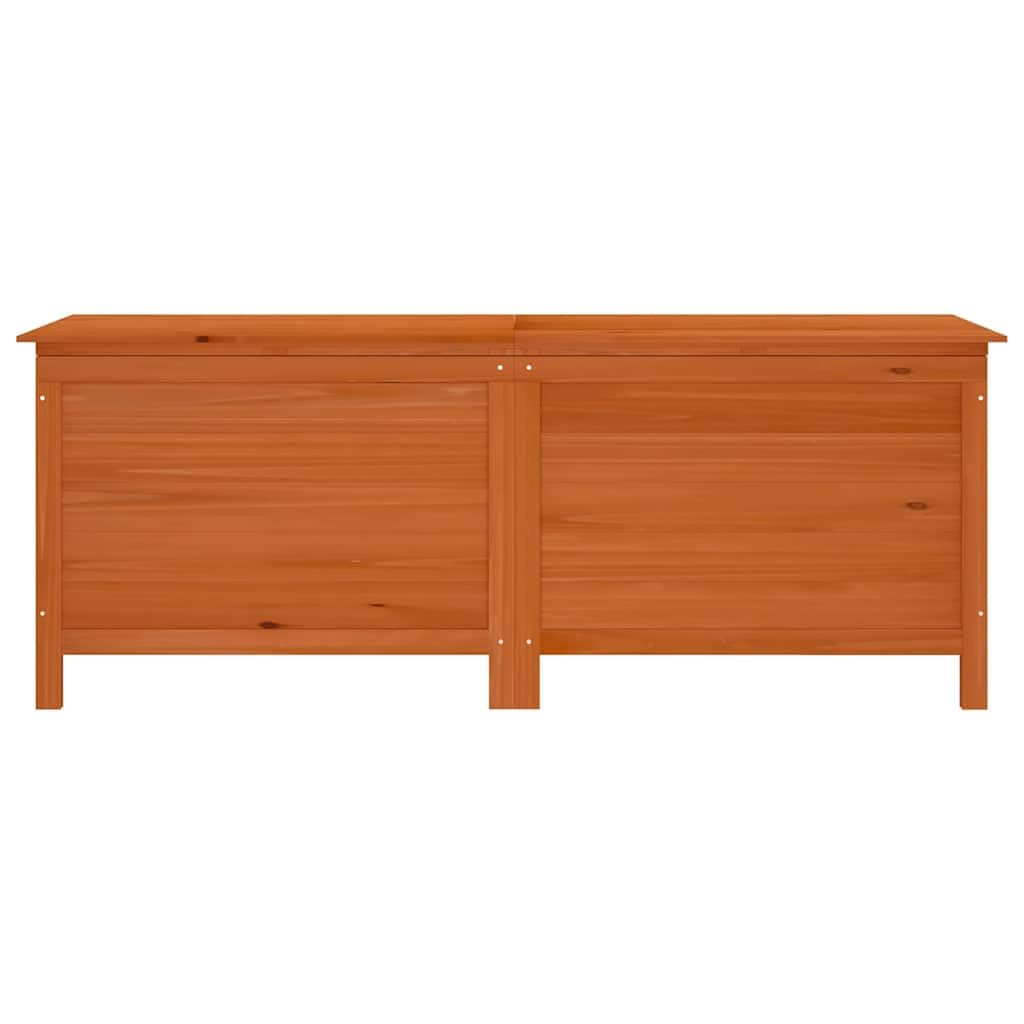 Jardinera marrón, 150 x 50 x 56,5 cm, madera maciza de pino con tapa, caja de almacenamiento, caja de jardín para terraza, balcón
