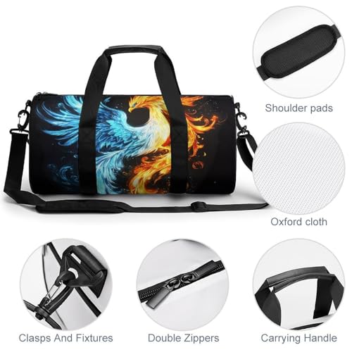 Fire And Ice Phoeniix Sports Gym Bag Travel Duffel Workout Bag with Adjustable Strap4
