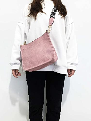 Haiboaln Cross Body Bag Purses For Women With 2 Guitar Strap Vegan Leather Shoulder Hobo Handbags (A-Pink) #TOP7