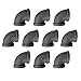 10 Pack Pipe Elbows - 1/2" Plumbing Threaded Pipe Fittings | Black Malleable Iron Brooklyn Pipe, 90 Degree Elbow Pipe - Decorative Iron Piping, Metal Cast Pipe Fittings Best For DIY Furniture Projects