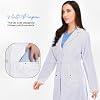 Bata de laboratorio médica Utopia Wear con botones al frente y manga larga para salón de clases, laboratorio y atención médica 8