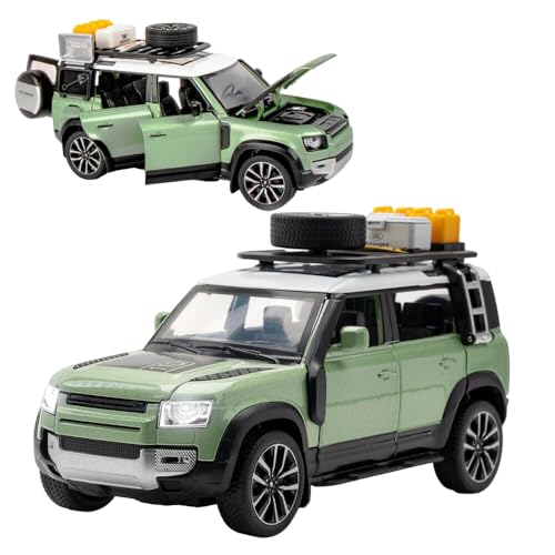 Image of Magicwand Die-Cast Zinc Alloy 1:24 Scale Defender Camping【Large】 with 6 Openable Doors,Lights & Music【Cyan Green】【Pack of 1】
