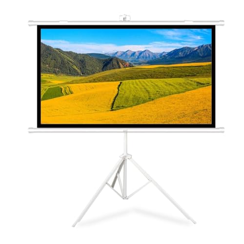 Pantalla Con Trípode, 50 Pulgadas 60 Pulgadas 72 Pulgadas, Pantalla De Proyector Con Soporte, Altura De Pantalla Ajustable, Pantalla De Proyector Portátil Con Soporte, Para Cine Familiar(White,16:9 50