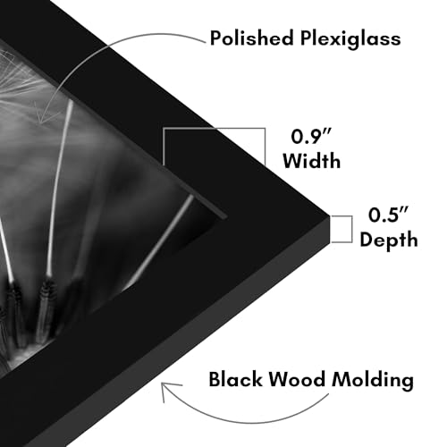 Image of Americanflat 13x16 Poster Frame - Black Engineered Wood with Polished Plexiglass - Wide Picture Frame for Vertical or Horizontal Wall Display - Epic Collection - Black