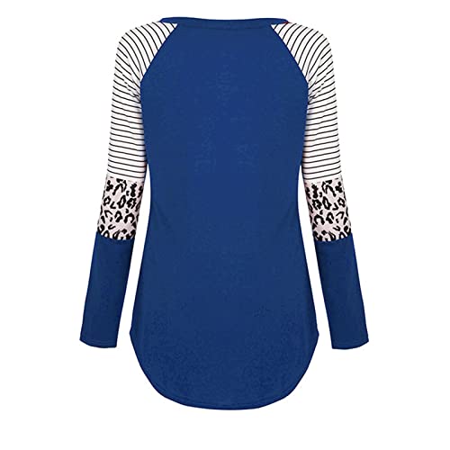 Camiseta feminina maternidade manga longa gola redonda listrada estampada para enfermeiras suéteres