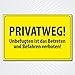 Produktbild Hochwertiges Schild Aluminiumverbundplatte mit UV-Schutzlackierung " PRIVATWEG" 200 x 300 mm rechteckig | Betreten verboten | Befahren Verboten | Hinweisschild aus Wetterfestem Alu/Dibond