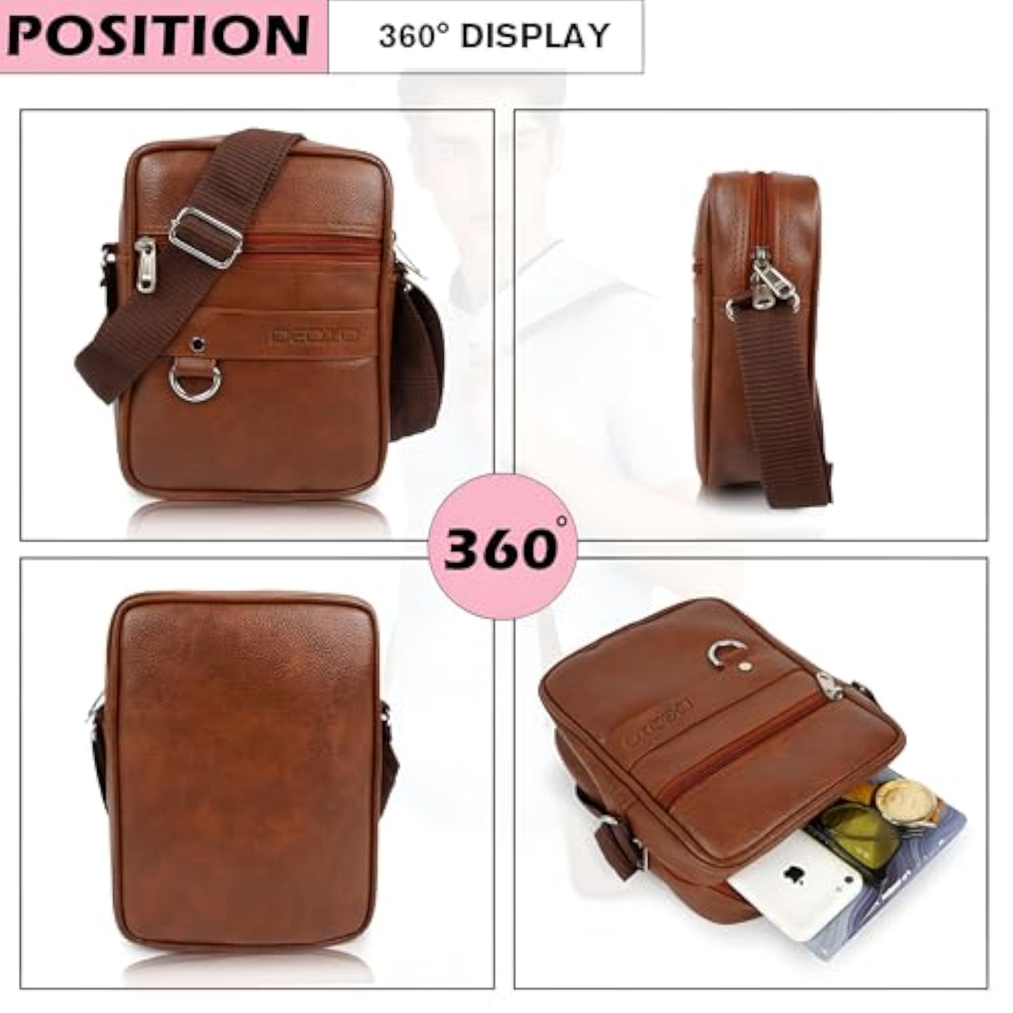 Leather Small Sling Bag for Men, Corporate Gift