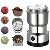 Portable Electric Coffee Grinder Spice & Coffee Bean Grinder Stainless Steel 4 Blade Mixer Grinder for Masala & Herb Push Button Control Durable Grinding Machine for Dry Item (Gray)
