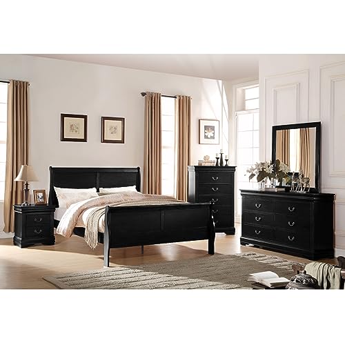 Acme Louis Philippe Nightstand in Black by Acme - Image 4
