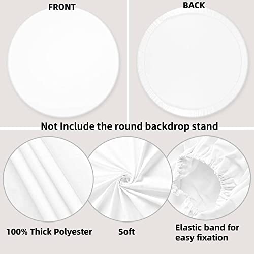 White Round Backdrop Stand Cover For Photography 7.5Ft Circle Round Backdrop Stand For Birthday Party Wedding Baby Shower Gender Reveal Photo Background Decoration Kids Boy Girl Portrait Studio Props #TOP2