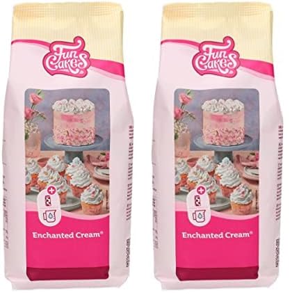 FunCakes Preparado Crema Blanca Encantada, Muy Ligera y Esponjosa, Perfecta para Rellenar y Cubrir Pasteles o Como Cobertura para Cupcakes, Halal. 900 g (Paquete de 2)