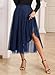 Happy Sailed Women's Tulle Skirt Fall Winter Elastic High Waisted A-Line Layered Flowy Long Skirts for Party Date Night Outfits Fashion 2026 Blue Small