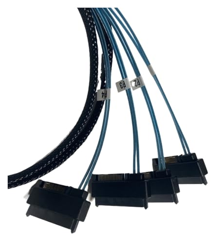 Cable S/AS 36P SFF-8087 a 4 SFF-8482 con cable de energía SATA 1 m miniatura 3