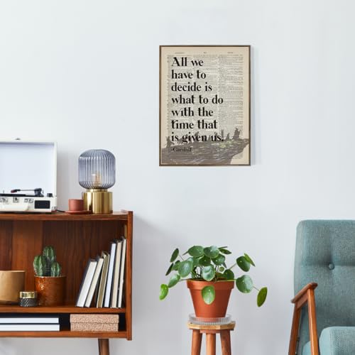 Image of Lord of the Rings Poster, LOTR Gifts, Framed LOTR Poster, Gift for LOTR Decor, All We Have to Decide is What to Do With The Time That is Given Us - Gandalf, LOTR Merch, LOTR Birthday Decor 12x15