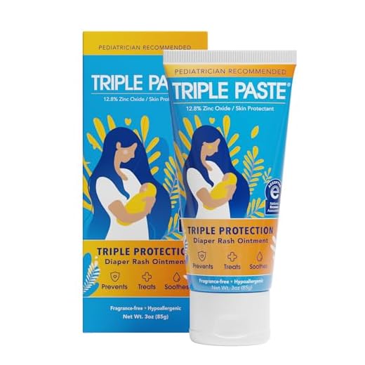Triple Paste Diaper Rash Cream for Baby - 3 oz Tube – Zinc Oxide Ointment Treats, Soothes & Prevents Diaper Rash, Pediatrician-Recommended Hypoallergenic Formula, Baby Essentials for Daily & Overnight