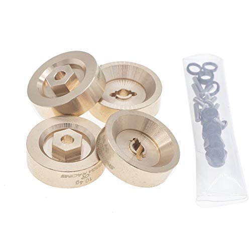 Coda Racing 4Pcs 10.4G Brass Wheel Weights Hex Adapter 5Mm For Axial Scx24 Axi00001 Axi00002 Axi00005 Axi00006 Upgrades 1/24 Rc Crawler Car #TOP3