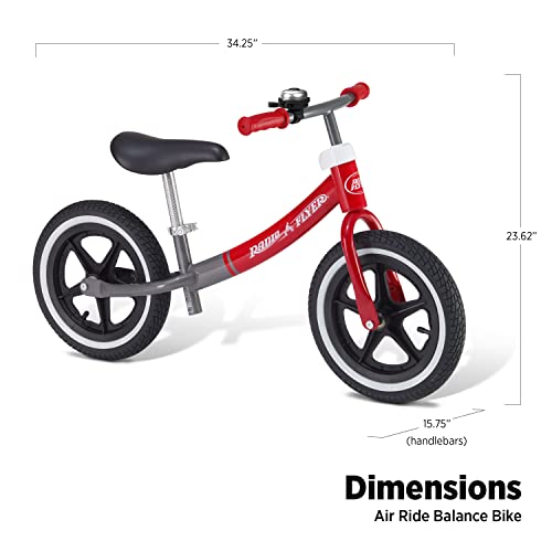 image for Radio Flyer Air Ride Balance Bike, Toddler Bike, Red and Black Bike fo