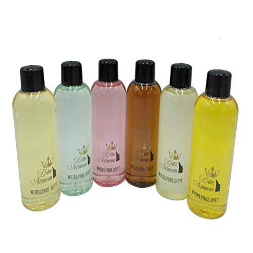 Dufte Momente | Whirlpool Duft Set 6 x 250ml Cuba Sunset (Geranium, Mojito, Rum), Eukalyptus, Jasmin, Kokos-Vanille, Lemongras und Orange-Citrus | Badezusatz | naturreine und natürliche ätherische Öle